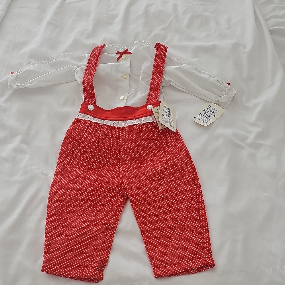 NWT Vintage Carters Red Polka Dot Set